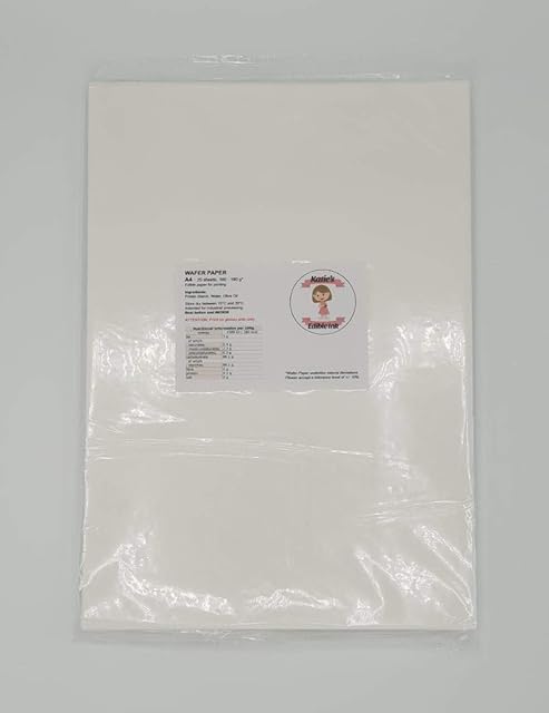 Katies Edible Ink Edible Wafer Rice Paper Card Pack 25 plain thick white A4 sheets