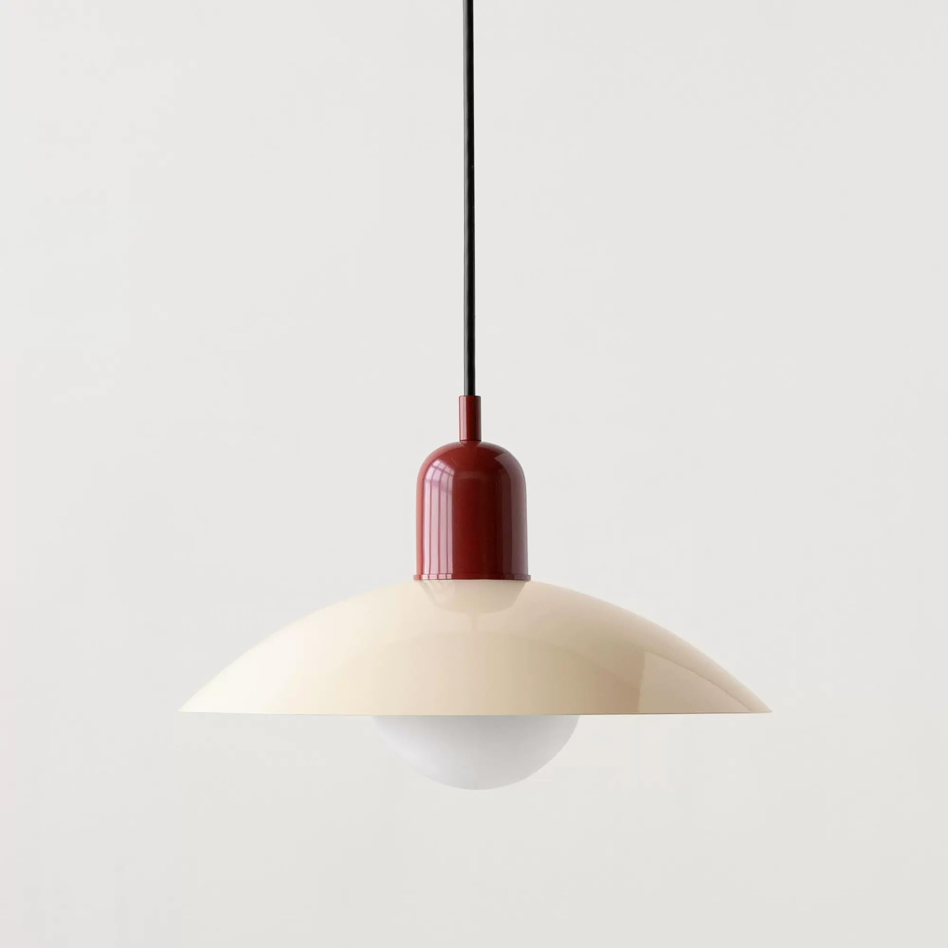 Wisząca lampa w stylu Mid Century Modern do stodoły Nordic Green Ceiling Lampa wisząca Metalowy klosz w kształcie miski Duży żyrandol w stylu rustykalnym do kuchni Wyspa Zlew Jadal