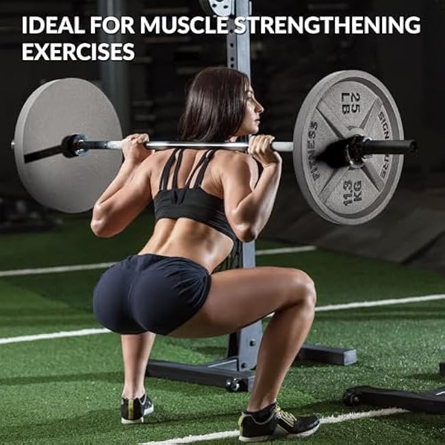 Cast Iron Plate Weight Plate for Strength Training and Weightlifting, 1-Inch Center (Olympic), Multiple Sizes