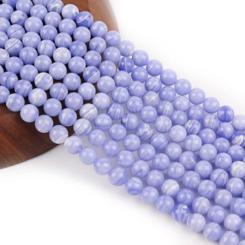 60pcs 6mm Blue Lace Agate Beads Natural Gemstone Beads Round Loose Beads for Jewelry Making - Image 2