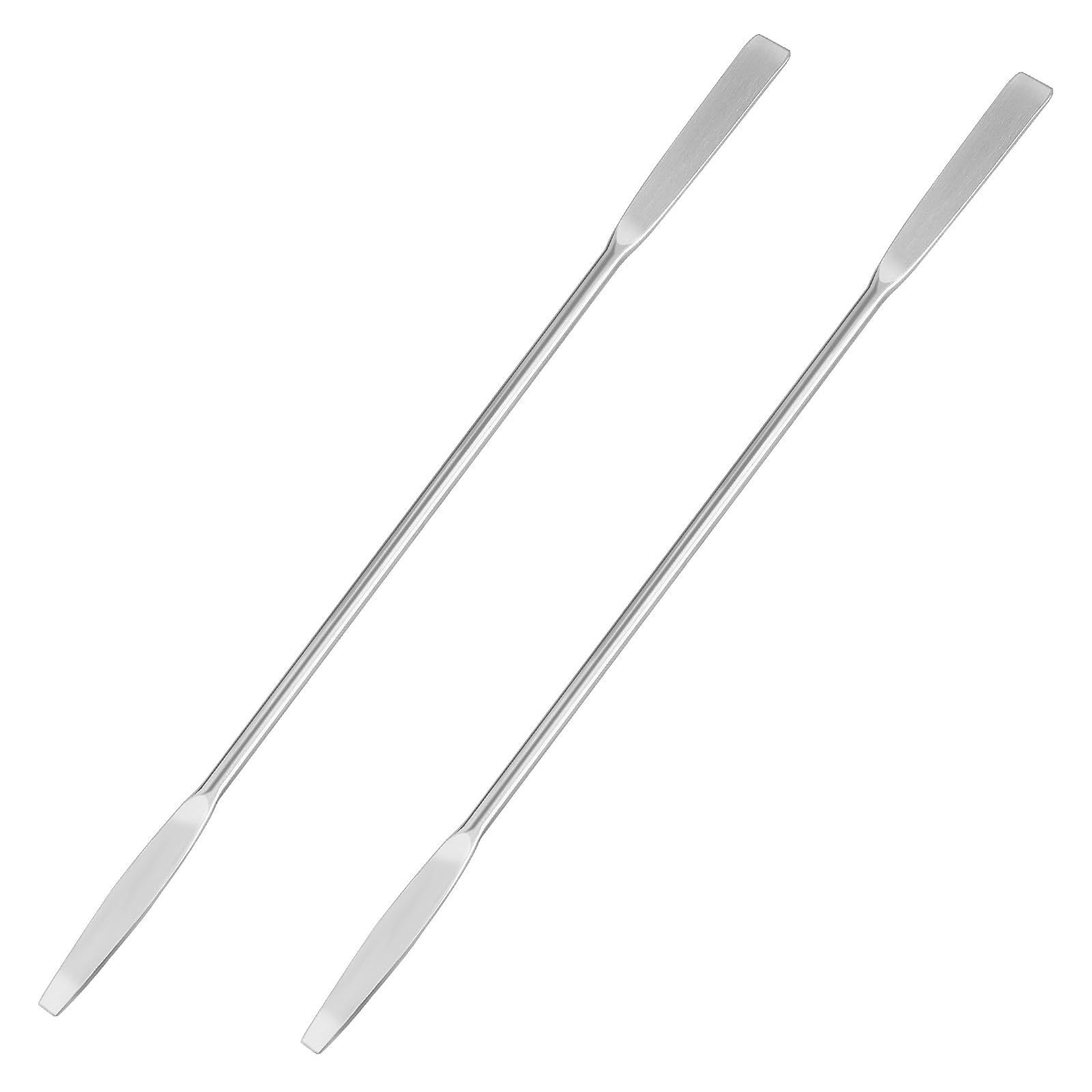 2 Pcs Stainless Steel Lab Spatula, 6.3" Double Ended Micro Spatula Mini Spatula, Small Metal Spatula with Tapered Arrow and Flat Ends