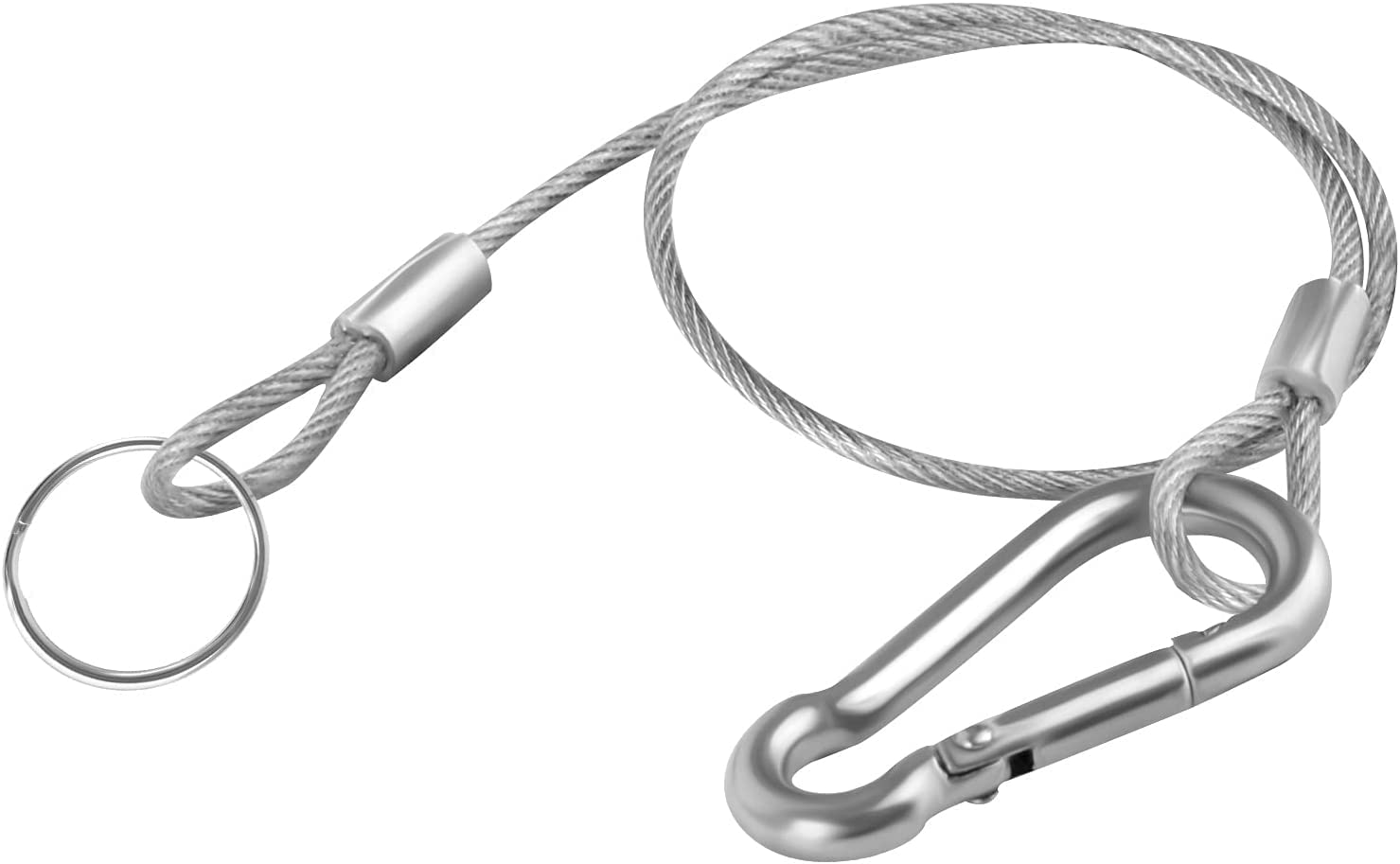 12 Cavi In Acciaio Inox Con Moschettoni - Per Appendere Lampadari, Portata 18kg