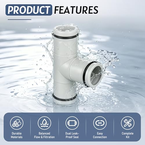 1.25" Pool Hose T-Joint Adapter with 3×59" Hoses for Above Ground Pool Pump by BOUYAO - Used condition - Image 5
