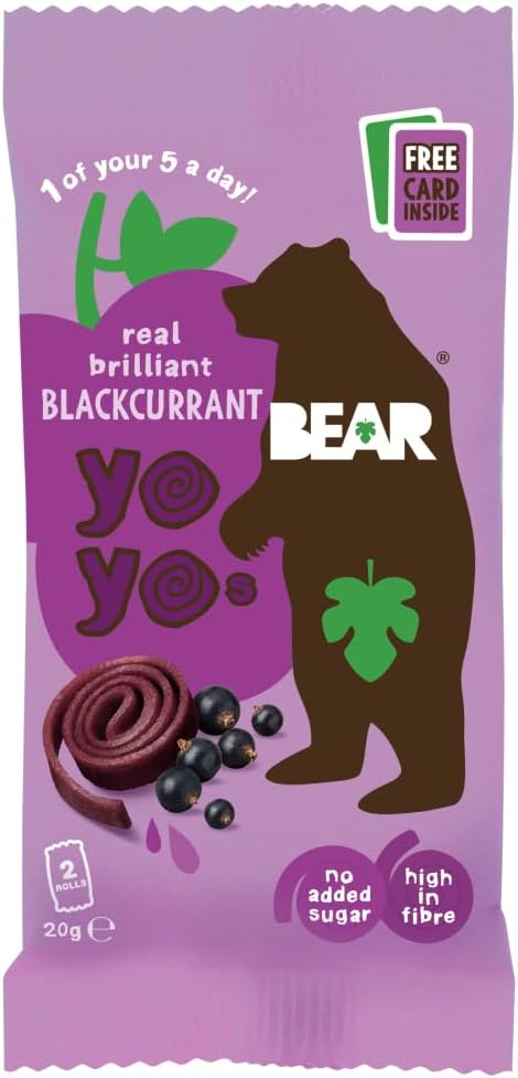 BEAR Yoyos Blackcurrant Fruit Rolls, 20g