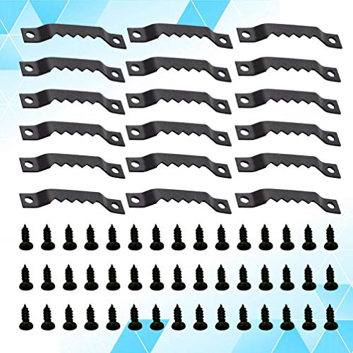 Artibetter 150 peças pequenas cabides de imagem dente de serra com orifício duplo com parafusos para