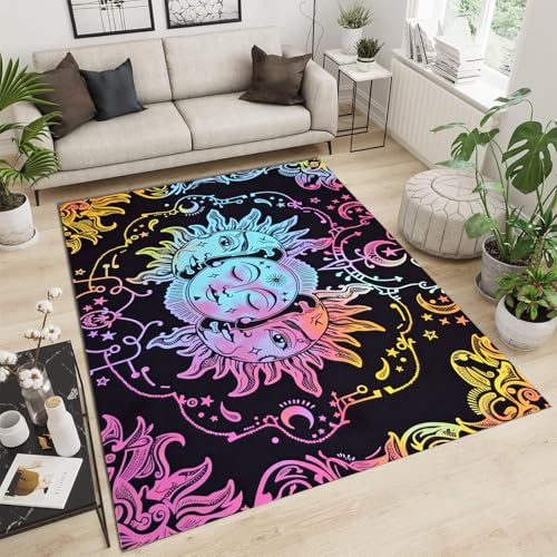 Tapis soleil et lune lavable anti-glisse pour sécuriser la salle à manger