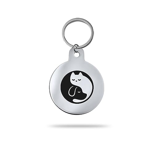 MACOS Engraved Personalised Circle Pet Tag for Dogs and Cats [Chrome]