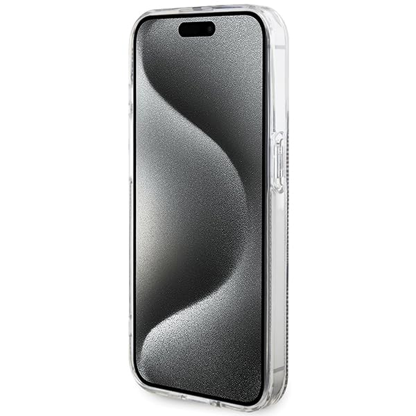 Funda Guess Para IPhone 15 Pro MAX 6.7" - Estuche Rígido Marrón IML 4G Gold Stripe | Protección Elegante Y Con Estilo