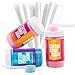 The Candery Cotton Candy Machine and Sugar Kit - Includes 50 Paper Cones & 3 Flavors & Sugar Scoop - Raspberry Blue, Strawberry, Vanilla - Kid-Friendly and Easy-to-Assemble Upgraded