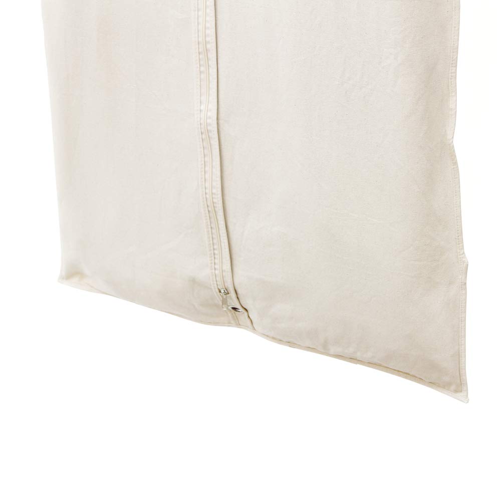 100% Cotton Canvas Long Suit or Coat Bag, Unbleached and Natural