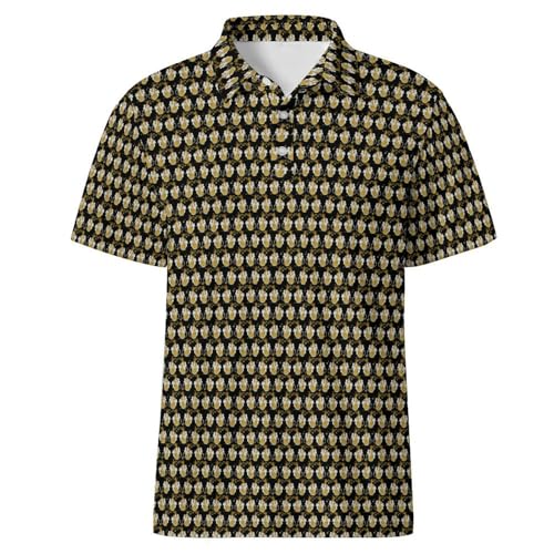 Nhgohv Funny Golf Polo Shirts for Men Beer Polo Shirts Beer Black M