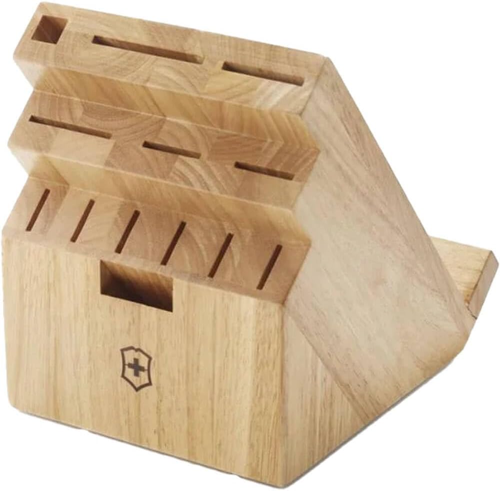 Victorinox Swiss Army Swivel Universal Knife Block, Natural Wood