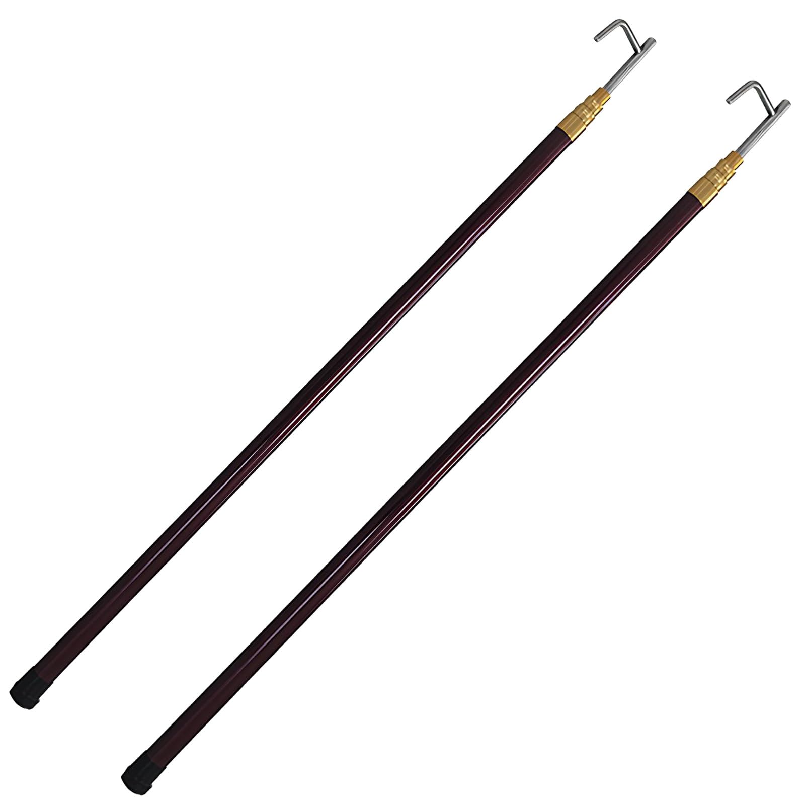 Gancio telescopico per barca con palo in fibra di vetro, per attracco marino e recupero carichi, 6 m, confezione da 2