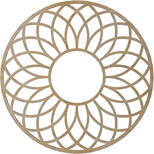 Image of Ekena Millwork 18 inchOD x 6 1 /8 inchID x 3 /8 inchT Cannes Wood Fretwork Pierced Ceiling Medallion, Birch
