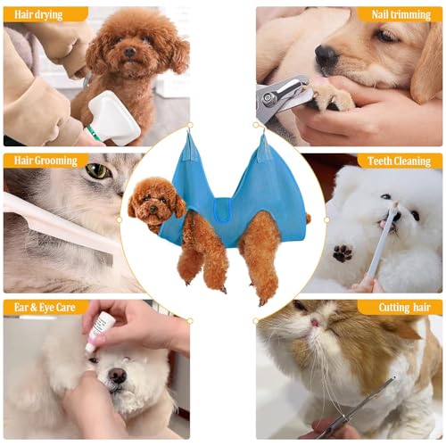 Image of JIURUN Dog Grooming Hammock for Nail Trimming, Dog Grooming Hammock(XS), Dog Sling for Nail Trimming, Hanging Harness Holder for Nail Clipping, Pet Comb Bat Costume Wings for Cats Dogs