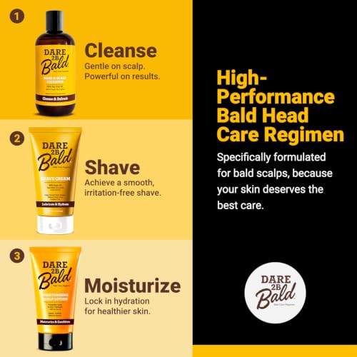 Image of Dare 2B Bald High Time Head & Scalp Cleanser | Bald Head Care | Scalp Shampoo & Moisturizing Exfoliator | Tea Tree Oil & Mint Green Tea Formula | 8 fl oz
