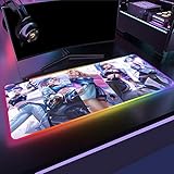 K/da Big Breast Girl RGB Gaming Mouse pad League of Legends Computer led Gamer Big mause pad for DIY Computer Table Stand
