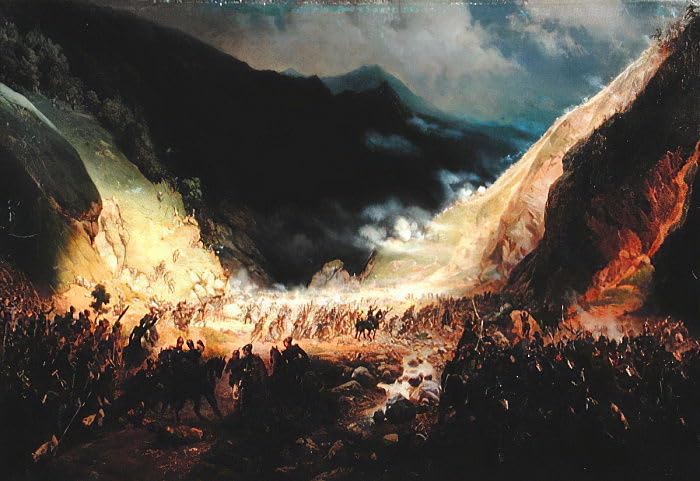 Impresión abstracta de la Batalla en el Cañón Rotenturm para decorar tu salón, 60x90cm