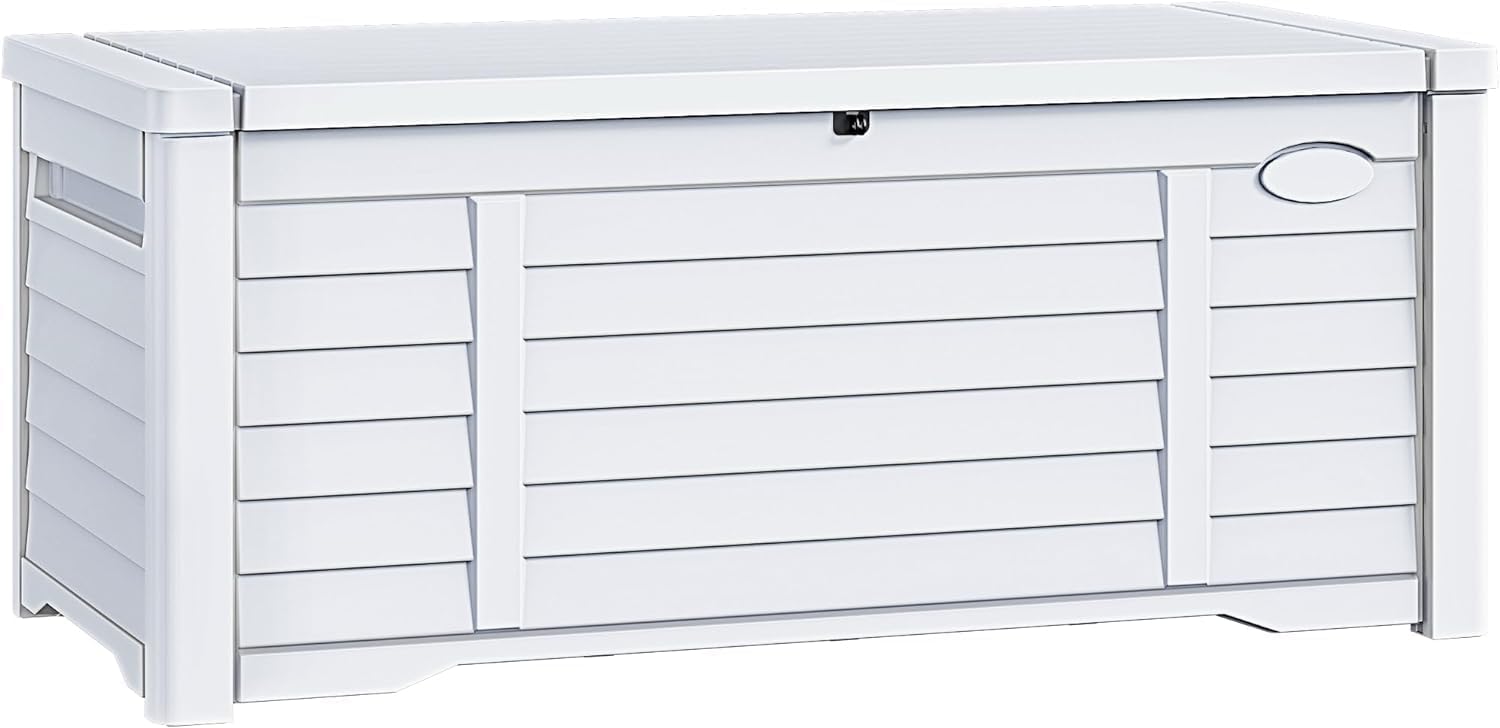 DWVO Large Deck Box 120 Gallon Waterproof Outdoor Storage