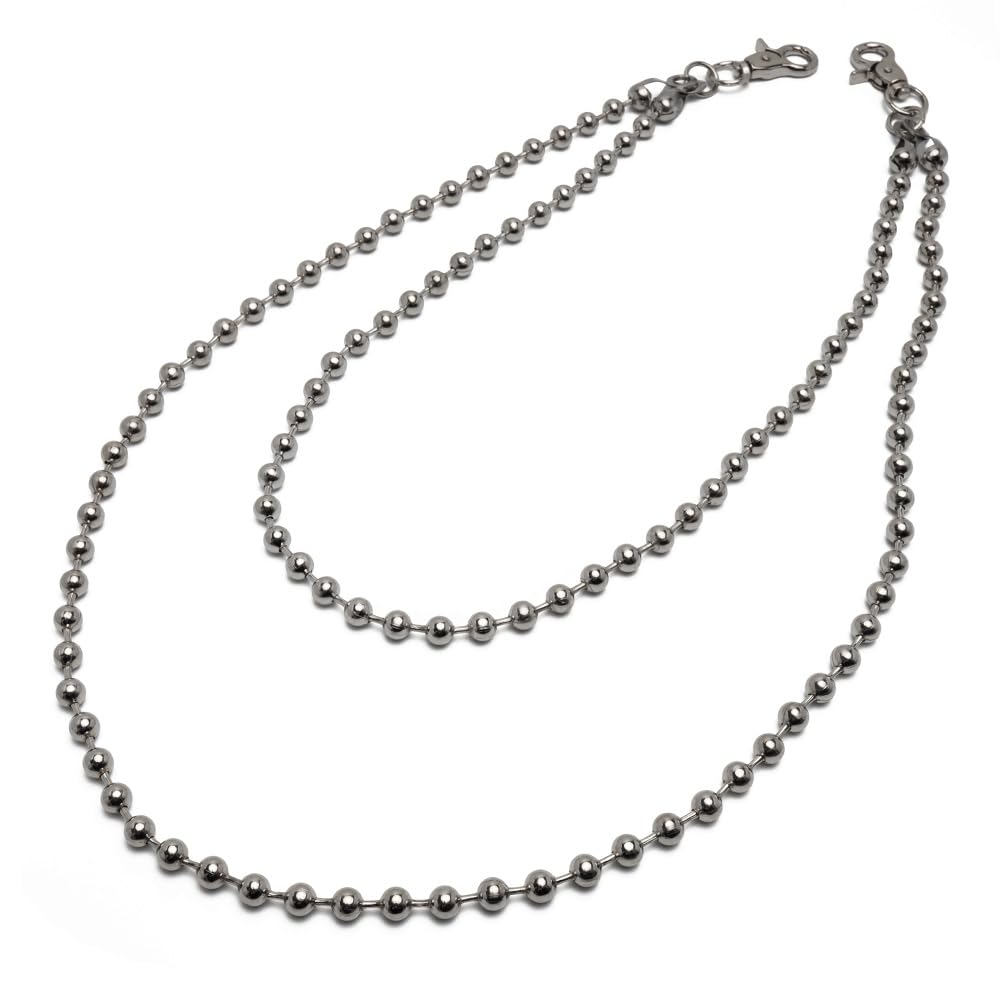 Amazon.co.jp: [silver KYASYA] 2連 ウォレットチェーン ボール 財布