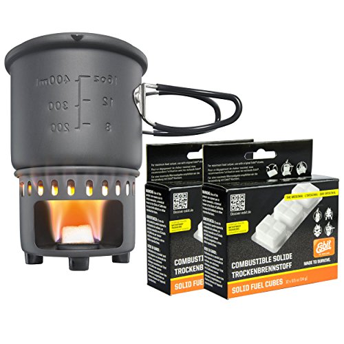Esbit CS585HA 3-Piece Lightweight Camping Cook Set for Use with Solid Fuel Tablets