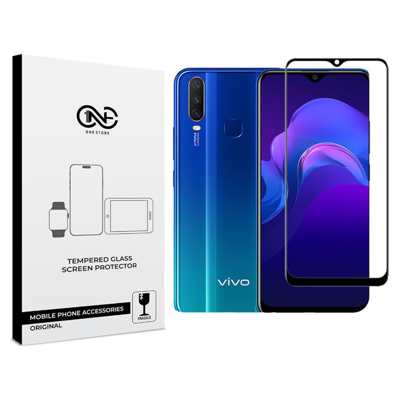 ONE STORE Tempered Glass Screen Protector For Vivo Y15 With Edge To Edge Coverage and Easy Installation Kit Pack of 1