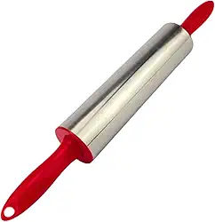 Rolo para Massas Giratório de Inox para Pão Pães Coxinha Salgados Amassar Massa Padeiro Padaria