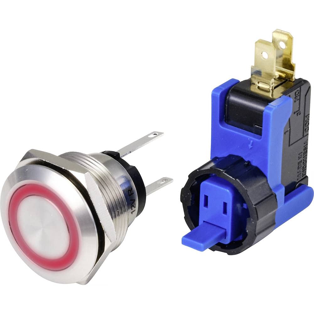 TRU COMPONENTS Pulsante di pressione 250 V, 15 A, 1 pulsante on/off IP65, 1 pezzo.