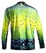 Performance Vented Fishing Shirt Long Sleeve Shirt Mesh Side Vents UPF 50 Dye Sublimation Print, Yellow, Large