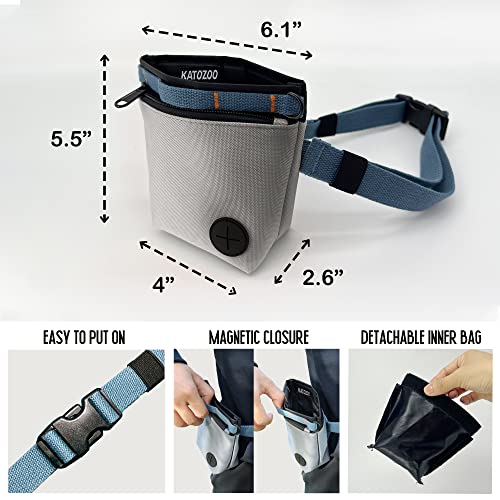 Dog Treat Pouch with Pet Training Clicker, Dog Training Treat Pouch Kit, Magnetic Closure, Hands-Free Training. (Grey) Dog Treat Pouch with Pet Training Clicker, Dog Training Treat Pouch Kit, Magnetic Closure, Hands-Free Training. (Grey)