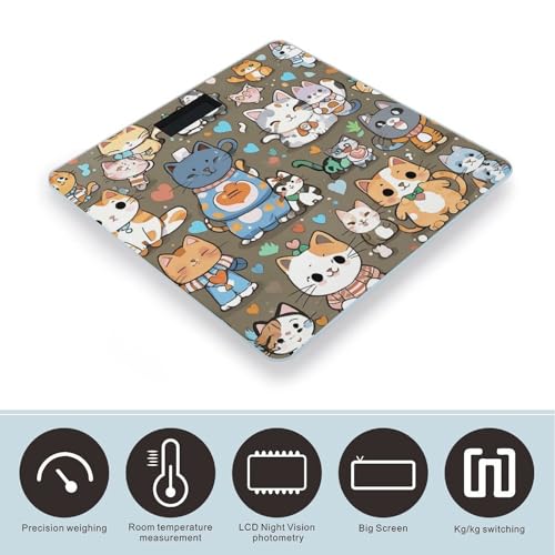 Balanza Digital para Baño con Diseño Lovely Cartoon Cats miniatura 3