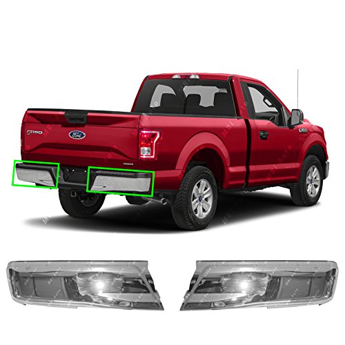 MBI AUTO - Chrome Steel, Left & Right Rear Bumper Ends (2 Piece Set) for 2015-2020 Ford F150 Pickup 15-20, FO1102380