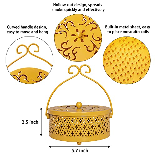Mylifeunit Mosquito Coil Holder, Retro Portable Mosquito Incense Burner For Home And Camping (Yellow) #TOP1