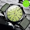 Bagima Fashion Men Watches Luminous Glow in the Dark Military Watch Army Casual Dial Calendar Sport Quartz Watch (Luminous green) #5