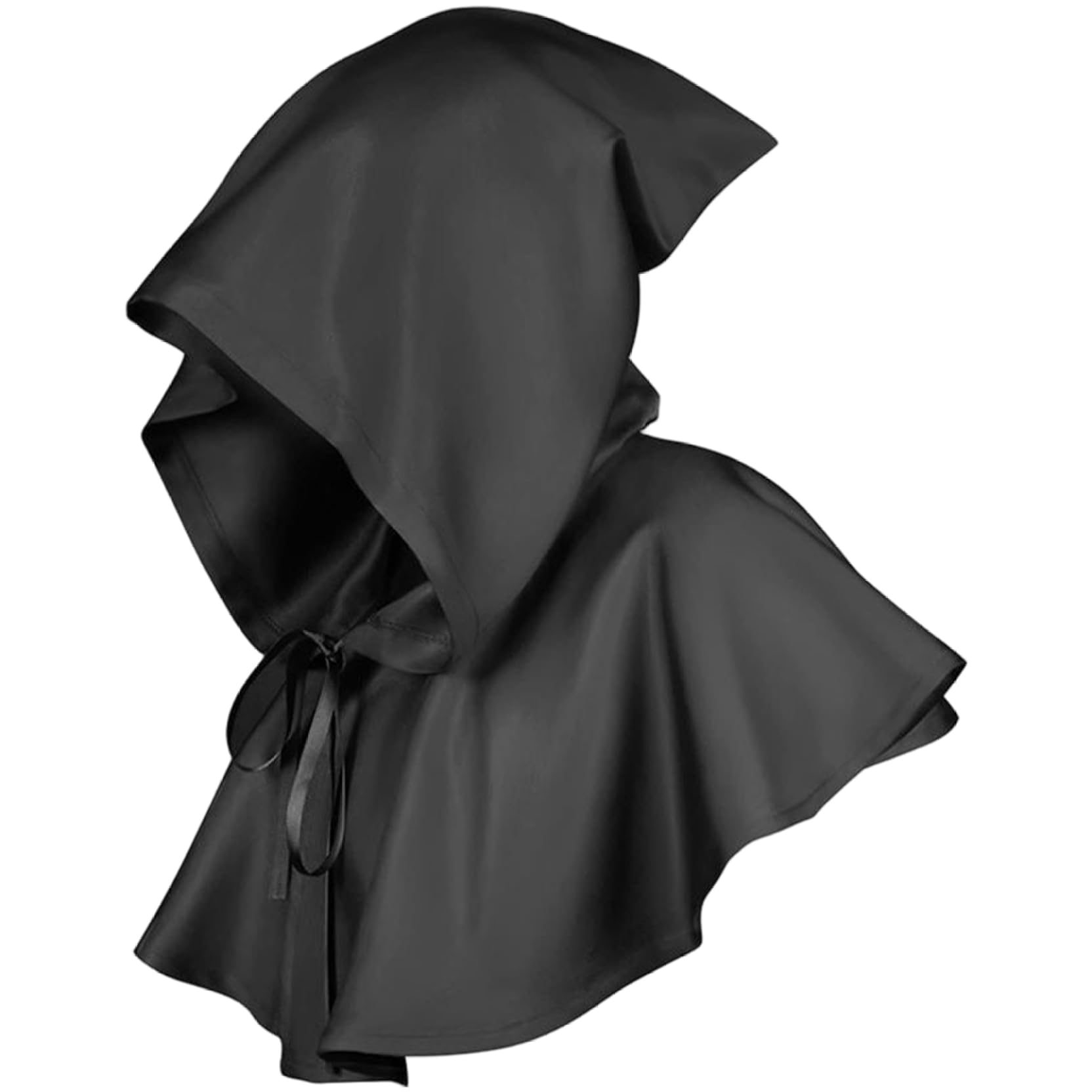 Comebachome Hood, Cosplay Death Black Cape, Black Cloak with Hood, Free Size Halloween Props for Celebrations, Cosplay, Birthday Parties, Masquerade Balls, Holiday, Decor
