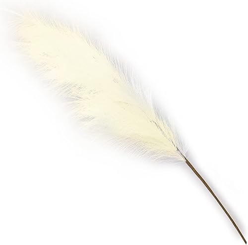 Miniatura 5 de JYCAR 5 ramos de hierba de pampa artificial, 33.5 pulgadas, simulación de plumas artificiales, decoración de junco, ramo de flores secas falsas para
