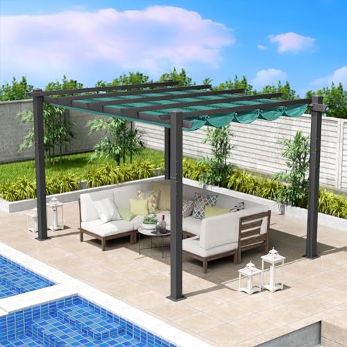 Kozyardmorganoutdoorretractablepergolawithsunshadecanopypatioaluminumpergolashelterforbackyarddeckgardenmodernmetalgrillgazebo10x12blue Urban Country Home Decor Kozyard morgan outdoor retractable pergola with sun shade canopy patio aluminum pergola shelter for backyard deck garden modern metal grill gazebo 10 x 12 blue urban country home decor