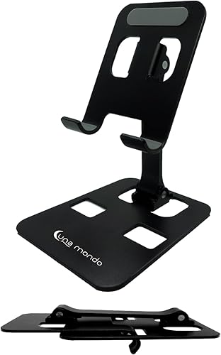 Miniatura 6 de Soporte para teléfono, ligero, plegable y duradero con dos bisagras ajustables. Rosa metálico