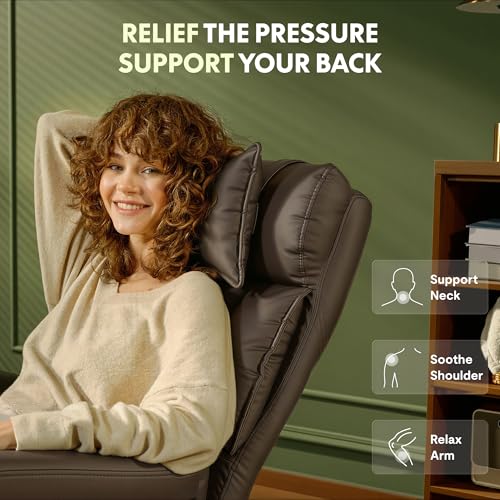 Image of FLEXISPOT Oversized Big and Tall Office Chair, 180 Flip Armrests for Pets&Cross Legged, Computer Desk Chair with Footrest, Lounge Chairs for Home Office Gaming Working, ScratchSafe Air Leather, Brown
