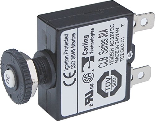 1 - Blue Sea 7059 30A Push Button Thermal With Quick Connect Terminals #TOP6