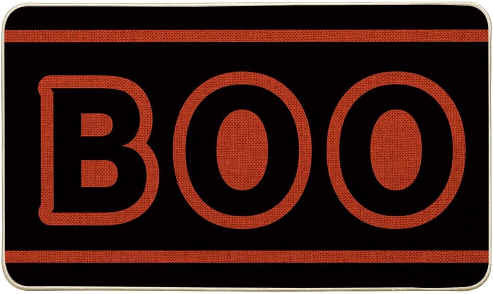 Artoid Mode Boo Halloween Doormat, Low-Profile Switch Rug Door Home Decor Mat Floor Mat for Indoor Outdoor 17x29 Inch
