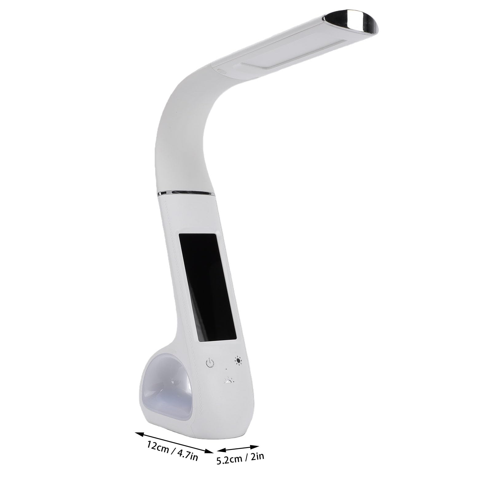 Asixxsix Lampada da Scrivania a LED, 3 modalità di Temperatura Colore Lampada da Lettura Regolabile Dimmerabile per la Cura degli Occhi con Schermo LCD VA Display Ora e Data (WHITE)