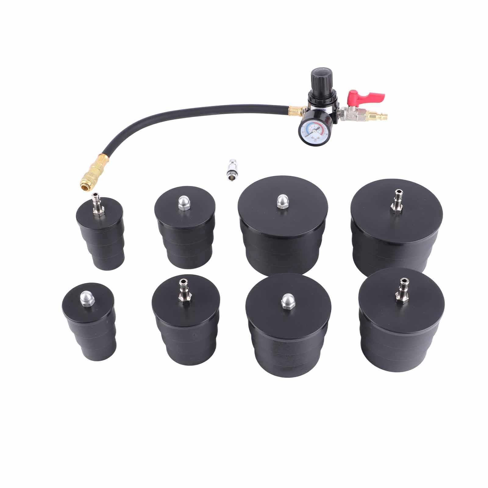 Genérico Comprobador De Fugas De Turbocompresor, Equipado con 4 Pares De Adaptadores Escalonados Y Manómetros De 0 A 6 Bares, Apto para Turismos Y Camiones Ligeros