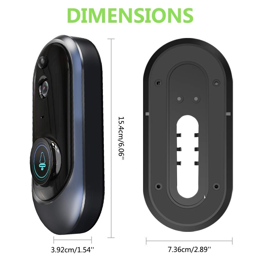 Videocitofono, Video Campanello Wi-Fi, Casa Allarme Smart, 1080P HD Audio Bidirezionale, Peephole Door Camera 166 Gradi grandangolare, Sensore di Movimento Adatto a Famiglie, Hotel