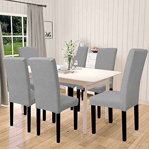 Easy-Going HU-XI-41 100% Waterproof Dining Room Chair Cover Set Of 6, Stretch Jacquard Parson Chair Slipcover Removable Washable Chair Protector thumb #1