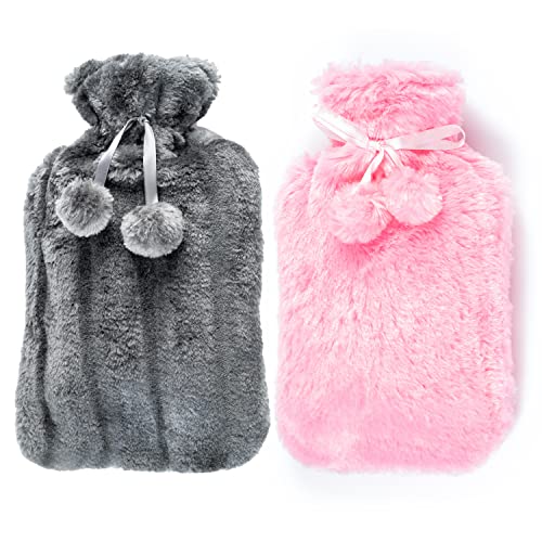 Bouillotte chauffe-mains et pieds pour les soirées d'hiver lot de 2 bouillottes 2 litres avec housse