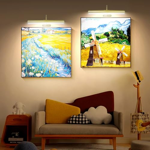 Paquete de 2 luces de pared recargables sin cables para cuadros 6