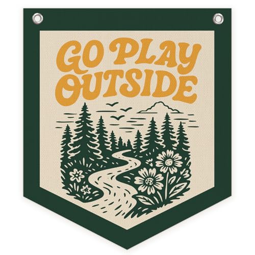 CalmVerve Playroom Camping Classroom Decor Camp Go Play Outside Banner, Adventure Camping Hanging Wall Decor for Forest Hanging Wall Decor for Kids Boy Nursery Toddler Room Bedroom Playroom 12X14in