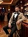 TUXBURNTXZ Men's Grey Wedding Suits for Men Slim Fit 3 Piece Suit Fashion Suit XS