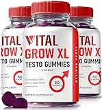 (3 Pack) Vital Grow XL, Official Vital Grow XL Testo Gummies for Men, Boost Stamina and Confidence Gummy for Mens, Vital GrowXL Male Support Gomitas (180 Gummies)